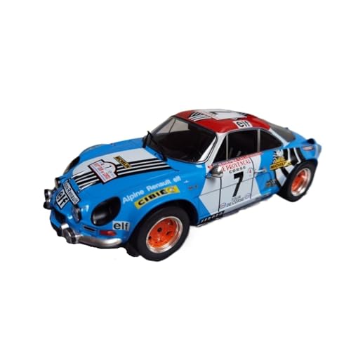 XIYUEYING Maßstabsgetreues Modell 1/18 Skala Renault Alpine A110#7 1973 Rallye Auto Legierung Dekoration Ornament Miniaturmodelle von XIYUEYING