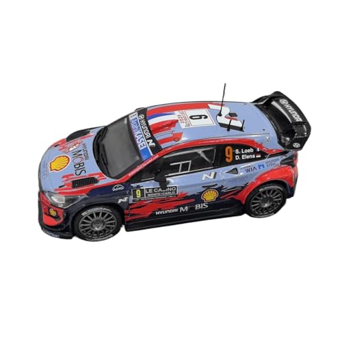 XIYUEYING Maßstabsgetreues Modell 1/43 Maßstab #9 Hyundai I20 WRC 2020 Legierung Rallye Auto Modell Geschenk Für Kinder Miniaturmodelle von XIYUEYING