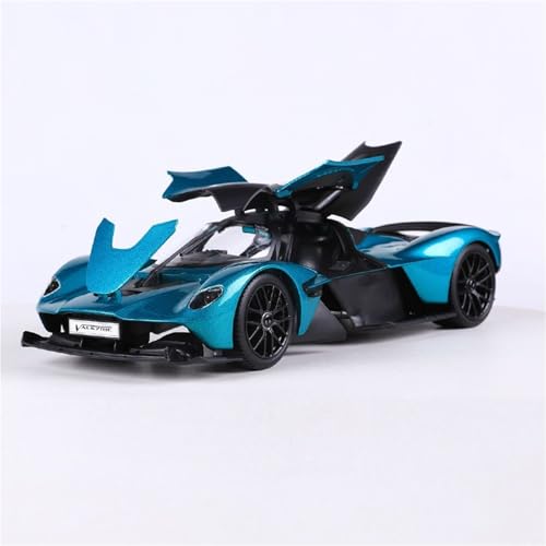 XIYUEYING Maßstabsgetreues Modell 1:18 Für Aston Martin Alloy Volltürautomodell Sammlerornament, geeignet als Geschenk für Kinder Miniaturmodelle(Blau) von XIYUEYING