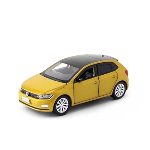 XIYUEYING Maßstabsgetreues Modell 1:32 Für Polo Legierung Automodelle Sammlerstücke Statische Oberflächen Dekorationen Kindergeschenke Hobbys Spielzeug Miniaturmodelle(Yellow) von XIYUEYING