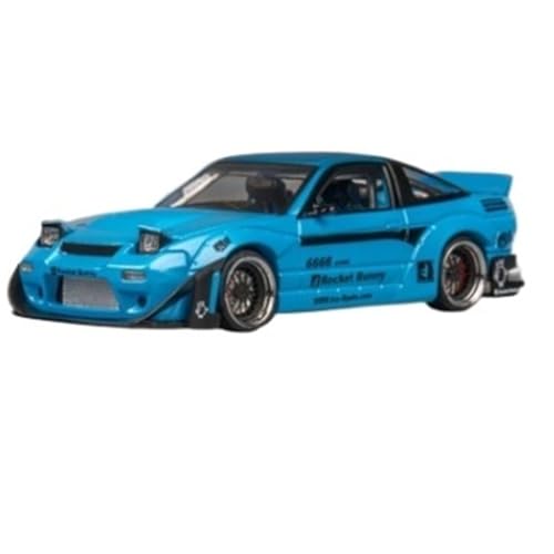 XIYUEYING Maßstabsgetreues Modell 1:64 Für Nissan 180SX Wide Body Metallic Blau Lackierung Legierung Automodell Für Sammlergebrauch Miniaturmodelle von XIYUEYING