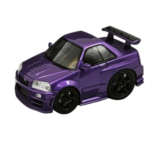 XIYUEYING Maßstabsgetreues Modell 1:64 Für Nissan GTR Lila Ei Auto Harz Auto Modell Sammler Ornament Geeignet Als Geschenke Miniaturmodelle von XIYUEYING