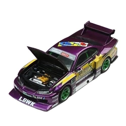 XIYUEYING Maßstabsgetreues Modell 1:64 Für Nissan Mazda LBWK S15 Legierung Auto Modell Statische Finish Dekoration Geschenk Box Version Miniaturmodelle von XIYUEYING