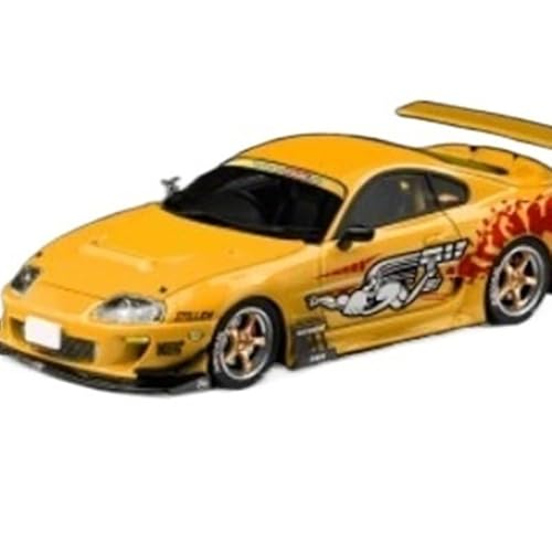 XIYUEYING Maßstabsgetreues Modell 1:64 Für Toyota Supra Metallic Gelb Farbe Passenden Harz Auto Modell Statische Display Sammlerstück Miniaturmodelle von XIYUEYING