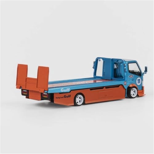 XIYUEYING Maßstabsgetreues Modell 1:64 Pritschenanhänger-Modell, Lackiert In Metallic-Blau, Statisches Objekt Für Sammler Miniaturmodelle von XIYUEYING