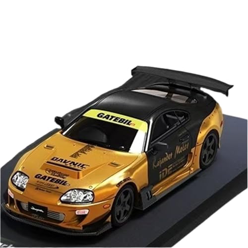 XIYUEYING Maßstabsgetreues Modell 1:64 für Toyota SupraA80 Wide Body Conversion Gold & Schwarz Legierung Auto Modelle Statische Dekoration Miniaturmodelle von XIYUEYING