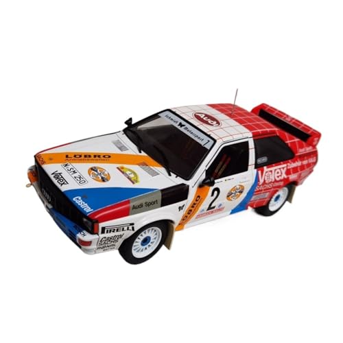 XIYUEYING Maßstabsgetreues Modell Audi Quattro Nr. 2 Hunsrück 1984, Maßstab 1:18, Rennwagen-Modell, Legierungssammlung Miniaturmodelle von XIYUEYING