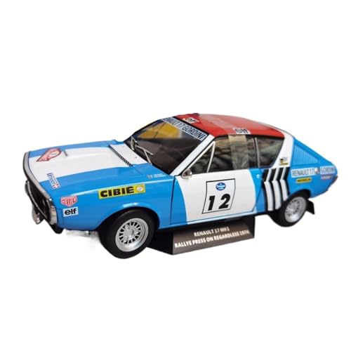 XIYUEYING Maßstabsgetreues Modell Maßstab 1/18 Für Renault 17 MK1 1974#12 Automodell, Legierung, Sammlergeschenk Für Kinder Miniaturmodelle von XIYUEYING
