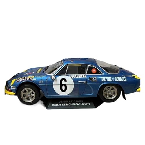 XIYUEYING Maßstabsgetreues Modell Maßstab 1/18 Für Renault Alpine A110 1600S #6 Rennwagen-Modell, Geschenk Für Kinder Miniaturmodelle von XIYUEYING