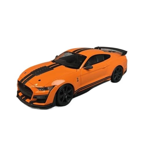 XIYUEYING Maßstabsgetreues Modell Maßstab 1:18 Für Ford Mustang Gt500 Orange Farbe Legierung Modell Sammler Geschenk Für Kinder Miniaturmodelle von XIYUEYING