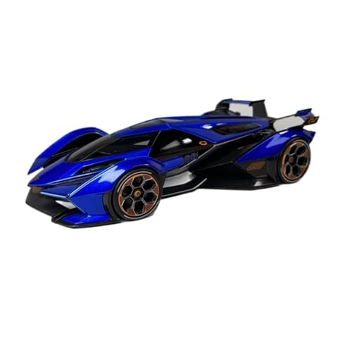 XIYUEYING Maßstabsgetreues Modell Maßstab 1:18 Für Lamborghini V12 Legierung Sportwagen Modell Blau Statische Dekoration Miniaturmodelle von XIYUEYING