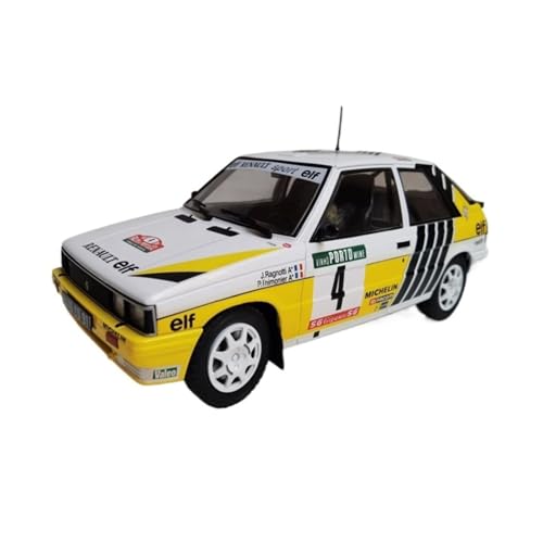 XIYUEYING Maßstabsgetreues Modell Maßstab 1:18 Renault 11 Turbo #4 Rallye-Automodell, Statische Dekoration Aus Legierung Für Kinder Miniaturmodelle von XIYUEYING
