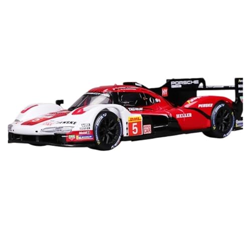XIYUEYING Maßstabsgetreues Modell Maßstab 1:43 Für Porsche 963 Weiß/Rot Legierung Rennwagen Modell Statische Ornamente Miniaturmodelle von XIYUEYING