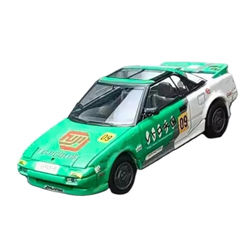 XIYUEYING Maßstabsgetreues Modell Maßstab 1:64 für MR2 MK1 AW11 Rennwagen-Legierungsautomodelle, grüne statische Displaydekoration Miniaturmodelle von XIYUEYING
