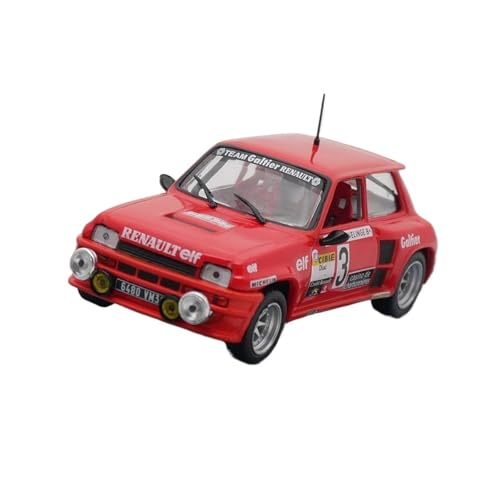 XIYUEYING Maßstabsgetreues Modell Renault 5 Turbo WRC Rallyeauto, Maßstab 1:43, Legierungsmodell, Statisches Ornament Miniaturmodelle von XIYUEYING