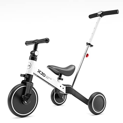 XJD 4 in 1 Laufrad Dreirad, Kinder Dreirad ab 1 Jahr mit Schubstange, Laufräder Lauffahrrad mit verstellbarem Sitz und Lenker,Baby Fahrrad von 1-3 Jahren Jungen Mädchen (Weiß) XJD 4 in 1 Laufrad Dreirad, Kinder Dreirad ab 1 Jahr mit Schubstange, Laufräder Lauffahrrad mit verstellbarem Sitz und Lenker,Baby Fahrrad von 1-3 Jahren Jungen Mädchen (Weiß) von XJD