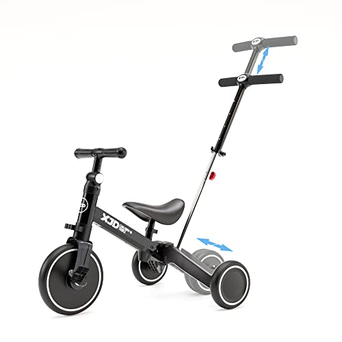 XJD 4 in 1 Laufrad Dreirad, Kinder Dreirad ab 1 Jahr mit Schubstange, Laufräder Lauffahrrad mit verstellbarem Sitz und Lenker,Baby Fahrrad von 1-3 Jahren Jungen Mädchen (Schwarz) XJD 4 in 1 Laufrad Dreirad, Kinder Dreirad ab 1 Jahr mit Schubstange, Laufräder Lauffahrrad mit verstellbarem Sitz und Lenker,Baby Fahrrad von 1-3 Jahren Jungen Mädchen (Schwarz) von XJD