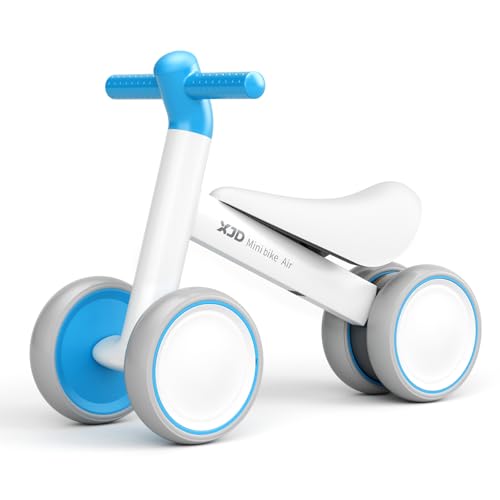 XJD Kinder Laufrad ab 1 Jahr, Lauflernrad Spielzeug für 10-24 Monate Baby, Balance Bike ohne Pedal mit 4 Rädern für Jungen und Mädchen, Erstes Fahrrad für Kleinkind als Geburtstag Geschenk(‌Blaugrün) von XJD