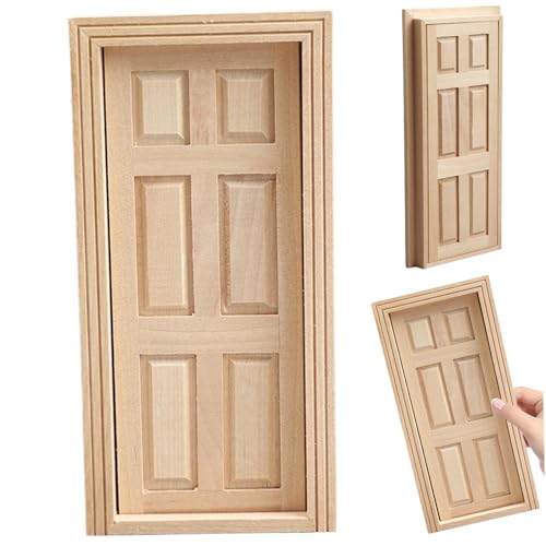 1 12 Skala Dollhouse Accessoires, Birch Mini Dollhouse Accessoires Tür, DIY -Miniatur zur Dekoration, Geschenk für Liebhaber, Miniaturen 1 12 Skala von XJKLBYQ