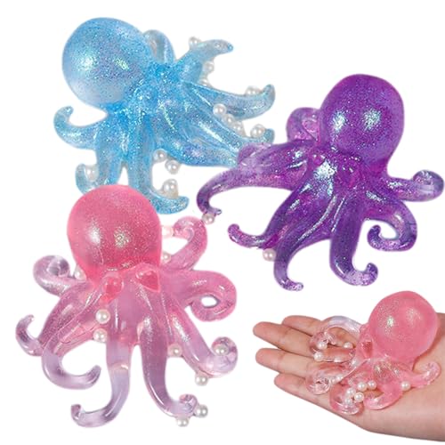 3pcs Squeeze Toys, Kawaii Octopus Form Stressspielzeug, sanftes Tintenfisch, Simulation niedliches Stress -Relief -Spielzeug, kreative Geschenke und Bälle für Kinder und Erwachsene, Reliefspielzeug von XJKLBYQ