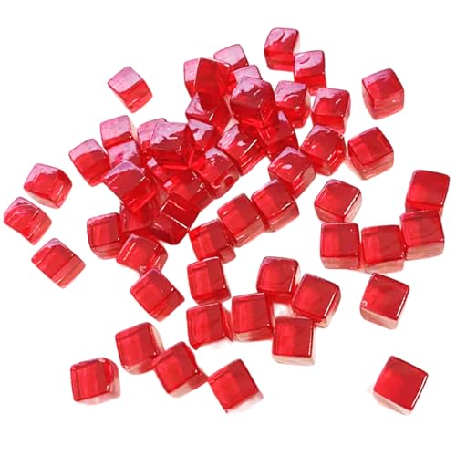 XJKLBYQ 8mm Würfel, 200pcs Acryl d6 Leere Würfel, kleine transparente rote Zählmarkierungen für Tabletop -Spiele und Bildung von XJKLBYQ