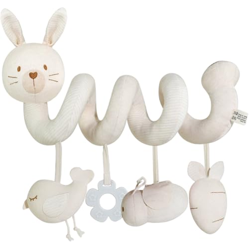 Baby Kinderwagen Spielzeug, spiralpolkische Tiere, die Krippenspielzeug hängen, quietschende frühe pädagogische sensorische Aktivität Wind gilt für Neugeborene 0-6 Monate, Kaninchen, Autositzspielzeu Baby Kinderwagen Spielzeug, spiralpolkische Tiere, die Krippenspielzeug hängen, quietschende frühe pädagogische sensorische Aktivität Wind gilt für Neugeborene 0-6 Monate, Kaninchen, Autositzspielzeu von XJKLBYQ