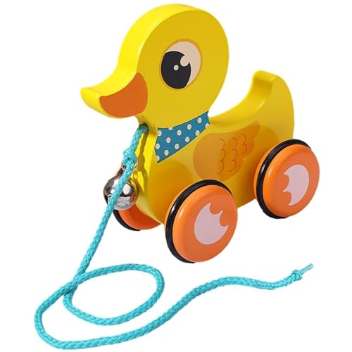 Baby Pull-Spielzeug, Holzspielzeug mit Bell & Nicht-Schlupf-Rad, interaktive Ente für 1-3-Jährige, entwickelt Mobilität, Balance & Hand-Augenkoordination, gelb, Entenspielzeug für Kleinkinder 1-3 Baby Pull-Spielzeug, Holzspielzeug mit Bell & Nicht-Schlupf-Rad, interaktive Ente für 1-3-Jährige, entwickelt Mobilität, Balance & Hand-Augenkoordination, gelb, Entenspielzeug für Kleinkinder 1-3 von XJKLBYQ