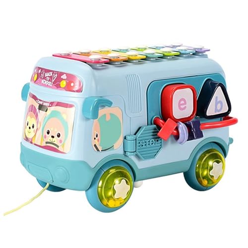 Busspielzeug für Kleinkinder 1-3, Xylophon für Kleinkinder 1-3, Musik sensorische Babybusspielzeug mit Xylophon-Formen Sorter Early Educational Toy für 2 Jahre alte Mädchen Jungen Kinder, Blau Busspielzeug für Kleinkinder 1-3, Xylophon für Kleinkinder 1-3, Musik sensorische Babybusspielzeug mit Xylophon-Formen Sorter Early Educational Toy für 2 Jahre alte Mädchen Jungen Kinder, Blau von XJKLBYQ
