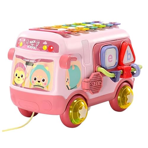 Busspielzeug für Kleinkinder 1-3, Xylophon für Kleinkinder 1-3, Musik sensorische Babybusspielzeug mit Xylophon-Formen Sorter Early Educational Toy für 2 Jahre alte Mädchen Jungen Kinder, rot Busspielzeug für Kleinkinder 1-3, Xylophon für Kleinkinder 1-3, Musik sensorische Babybusspielzeug mit Xylophon-Formen Sorter Early Educational Toy für 2 Jahre alte Mädchen Jungen Kinder, rot von XJKLBYQ
