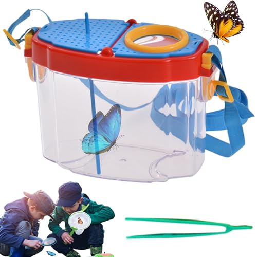 Butterfly Catcher für Kids Educational Butterfly Kit mit Lupenglas, Pinzette, Teaser -Stick und Schultergurt im Freien für Kinder, Schmetterlingskammern, Butterfly Catcher von XJKLBYQ