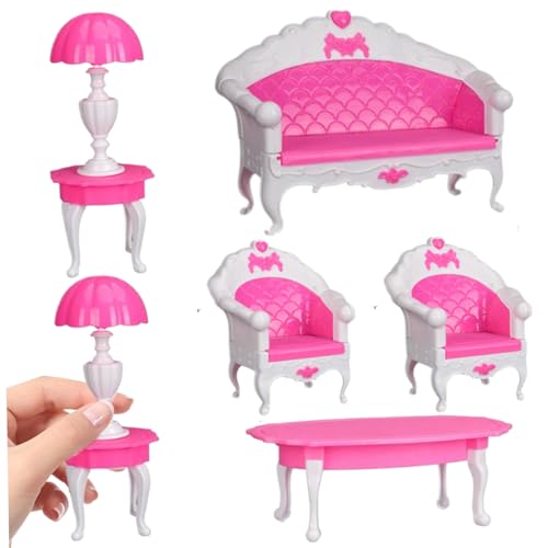 Dollhouse Couch, Dollhouse Möbel Set 6PCS/Set Plastik Miniatur Couch Klassische niedliche Miniaturmöbel DIY Accessoires für Wohnzimmer Schlafzimmer Dollhouse Couch, Dollhouse Möbel Set 6PCS/Set Plastik Miniatur Couch Klassische niedliche Miniaturmöbel DIY Accessoires für Wohnzimmer Schlafzimmer von XJKLBYQ