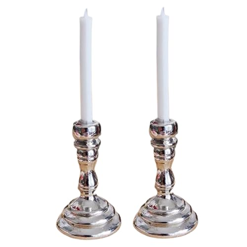 Dollhouse Silver Candlestick, 2PCS Miniaturkerzeninhaber, winzige Haus Candlesticks, 1/12 Skala -Zubehör für DIY -Szenenzubehör von XJKLBYQ