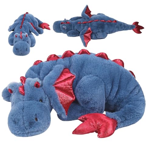 Drachengefüllte Tier, 43 Zoll niedlichen Cartoon Dragon Plüsch mit Flügel, weiches bequemes Riesengefüllter Tier für Kinder Jungen Mädchen Schlafzimmer Dekoration, blau, Riese Drachengefüllte Tier, 43 Zoll niedlichen Cartoon Dragon Plüsch mit Flügel, weiches bequemes Riesengefüllter Tier für Kinder Jungen Mädchen Schlafzimmer Dekoration, blau, Riese von XJKLBYQ