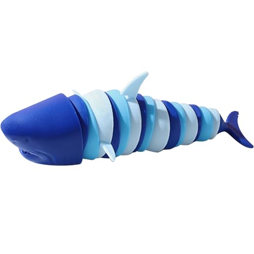 Fidget Slug Toy, 3D Joint Stretch Caterpillar Sensory Stress Relief Flexible Handspielzeug, Regenbogen Zappel Schneckenwurm, Flexible PP -Spaß -Stimmlustspielzeuggeschenk für Kinder (Hai) von XJKLBYQ