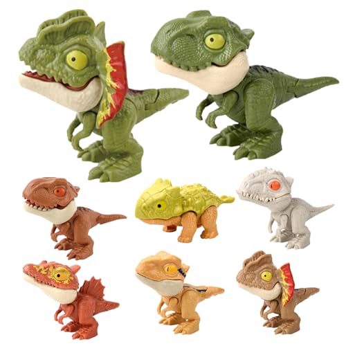 Finger bis Bitting Dinosaurierspielzeug, 8pcs Dinosaurier beißen Finger Puppenmodell Figuren Neuheiten mit den Glied von XJKLBYQ