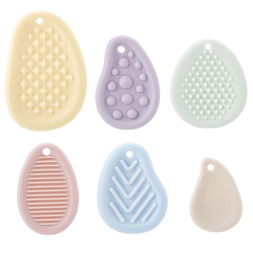 XJKLBYQ Kinder zappeln Toys, 6pcs Silicon strukturierter Soft-Sorge-Stein mit Loch, mehrfarbige sensorische Spielzeuge zur Beruhigung und Minimierung von Stress von XJKLBYQ