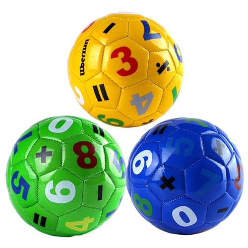 Kleinkindfußballkugel, 3pcs Größe 2 Fußballkugeln, Zahlenlernen PVC -Fußball mit versiegelter Luftdüse für Innengeschenke im Innenbereich Kleinkindfußballkugel, 3pcs Größe 2 Fußballkugeln, Zahlenlernen PVC -Fußball mit versiegelter Luftdüse für Innengeschenke im Innenbereich von XJKLBYQ