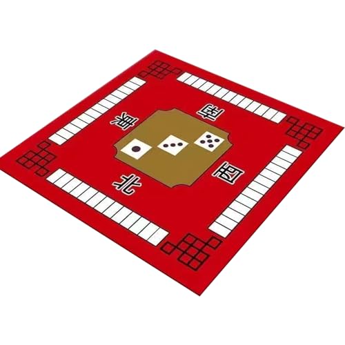 Mahjong Table Cover, Mahjong Mat Anti-Slip Mahjong Table Matte 31.5x31.5 '' Rauschreduktion Mahjong Mat für Tischkleidung-resistente Mahjong-Spielmatte für Party-Poker, Karte, Familienbrettspiele rot von XJKLBYQ
