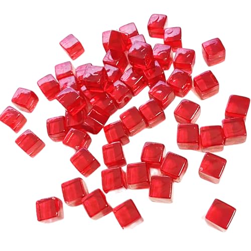Mini -Acryl -Würfelwürfel, 8 -mm -Würfel, 200pcs Acryl D6 Leere, kleine transparente rote Zählmarkierungen für Tabletop -Spiele und Bildung von XJKLBYQ