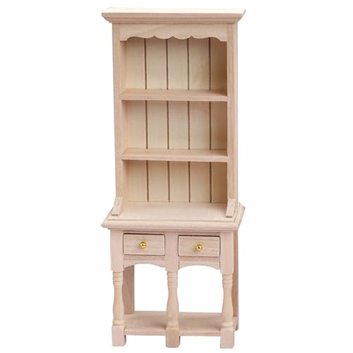 XJKLBYQ 1:12 Hölzer Dollhouse -Bücherregal, Mini -Bücherregalmodell mit Regalen für Dollhouse Decor, DIY -Möbel und Miniaturausstellung von XJKLBYQ
