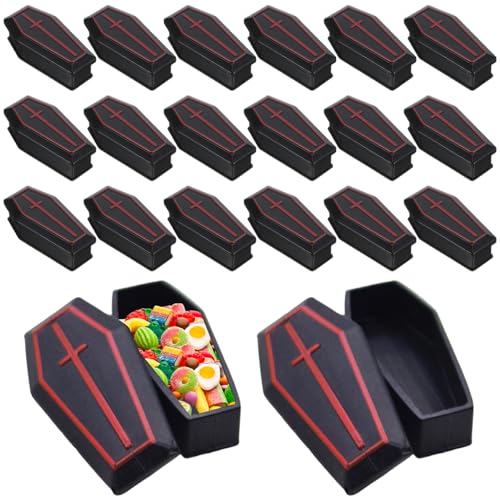 XJKLBYQ 20pcs Halloween -Sargkisten, kleine plastische Schwarze Särge, Trick- oder Behandlungsdekorationen für Innen- und Outdoor/3x1.6x1 Zoll von XJKLBYQ