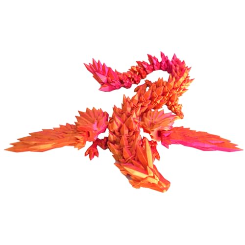 XJKLBYQ 3D -gedrucktes Drachenspielzeug, Fliegender Diamantdrache, 18 Zoll Flexibler Kristalldrachen -Figur, zappelige Spielzeugdrachenfiguren für Kinder Erwachsene (a) von XJKLBYQ