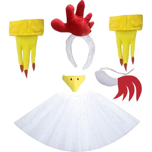 XJKLBYQ 6PCS/Set Chicken Kostüm, Party -Kleid -Hühnchenkostüm Kinder, niedliches Cartoon -Tier, Kinder Cosplay für Halloween Dress -up -Party, Tierkostüme für XJKLBYQ 6PCS/Set Chicken Kostüm, Party -Kleid -Hühnchenkostüm Kinder, niedliches Cartoon -Tier, Kinder Cosplay für Halloween Dress -up -Party, Tierkostüme für von XJKLBYQ