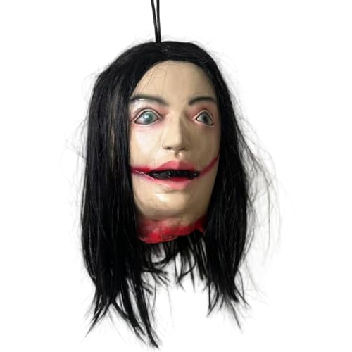 XJKLBYQ Abgetrennter Kopf Halloween -Requisite, realistischer falscher Kopf mit langen Haaren, beängstigende Dekoration für Spukhäuser und Streiche XJKLBYQ Abgetrennter Kopf Halloween -Requisite, realistischer falscher Kopf mit langen Haaren, beängstigende Dekoration für Spukhäuser und Streiche von XJKLBYQ