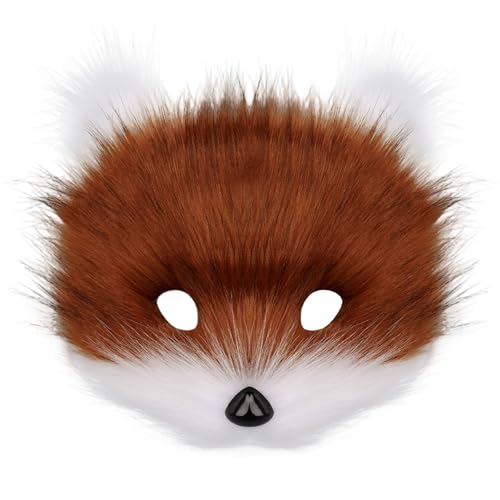 XJKLBYQ Animal Fox Wolf Mask, Fox Mask, Half Face Plush Animal Halloween Party Cosplay Costumes Props for Carnival Christmas Masquerade XJKLBYQ Animal Fox Wolf Mask, Fox Mask, Half Face Plush Animal Halloween Party Cosplay Costumes Props for Carnival Christmas Masquerade von XJKLBYQ