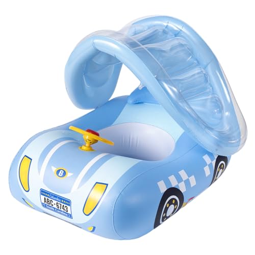 XJKLBYQ Baby Schwimmschwimmschwimmer, Babyschwimmring mit Baldachin, aufblasbarer Autoform Kleinkindpool mit Sitz und Lenkrad für Mädchen, Jungens 1-6 Jahre XJKLBYQ Baby Schwimmschwimmschwimmer, Babyschwimmring mit Baldachin, aufblasbarer Autoform Kleinkindpool mit Sitz und Lenkrad für Mädchen, Jungens 1-6 Jahre von XJKLBYQ