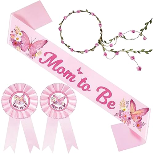 XJKLBYQ Babyparty Schärpe für Mama, Abzeichen mit niedlicher Nadel und Blumenkrone, Babyparty -Dekorationen für Schwangerschaftsrequisiten Andenkengeschenke XJKLBYQ Babyparty Schärpe für Mama, Abzeichen mit niedlicher Nadel und Blumenkrone, Babyparty -Dekorationen für Schwangerschaftsrequisiten Andenkengeschenke von XJKLBYQ