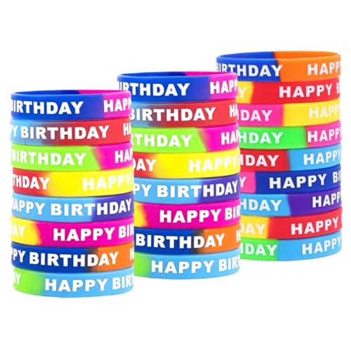 XJKLBYQ Buntes Gummi -Armbandzubehör, Geburtstagsarmbänder für Erwachsene Kinder 24PCs Buntes elastische Gummi -Armbänder für Klassenzimmer, Party, Karneval XJKLBYQ Buntes Gummi -Armbandzubehör, Geburtstagsarmbänder für Erwachsene Kinder 24PCs Buntes elastische Gummi -Armbänder für Klassenzimmer, Party, Karneval von XJKLBYQ
