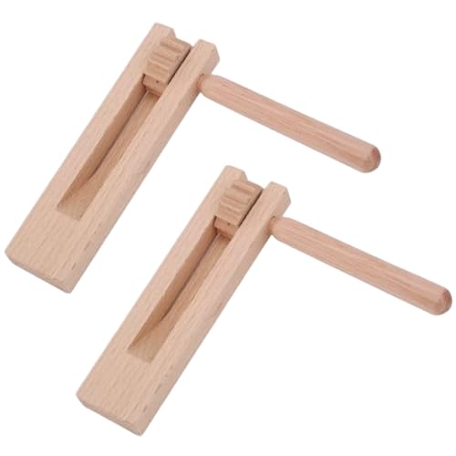 Castanets, 2pcs Holzgeräuschhersteller, Soundboard Toy Musical Instrument Educational Matraca für Kinder Hand Percussion, Sportveranstaltungen, Partys von XJKLBYQ