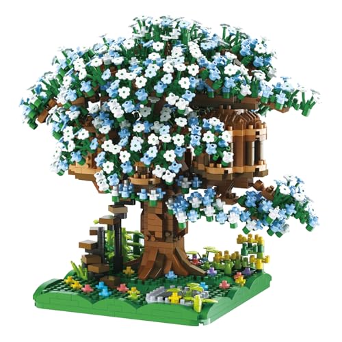 XJKLBYQ Cherry Bonsai Tree Building Kit, Mini Partikel Botanical Collection Building Project, DIY -Mikroklemmblöcke für Erwachsene und Jugendliche ohne Licht (grün) von XJKLBYQ